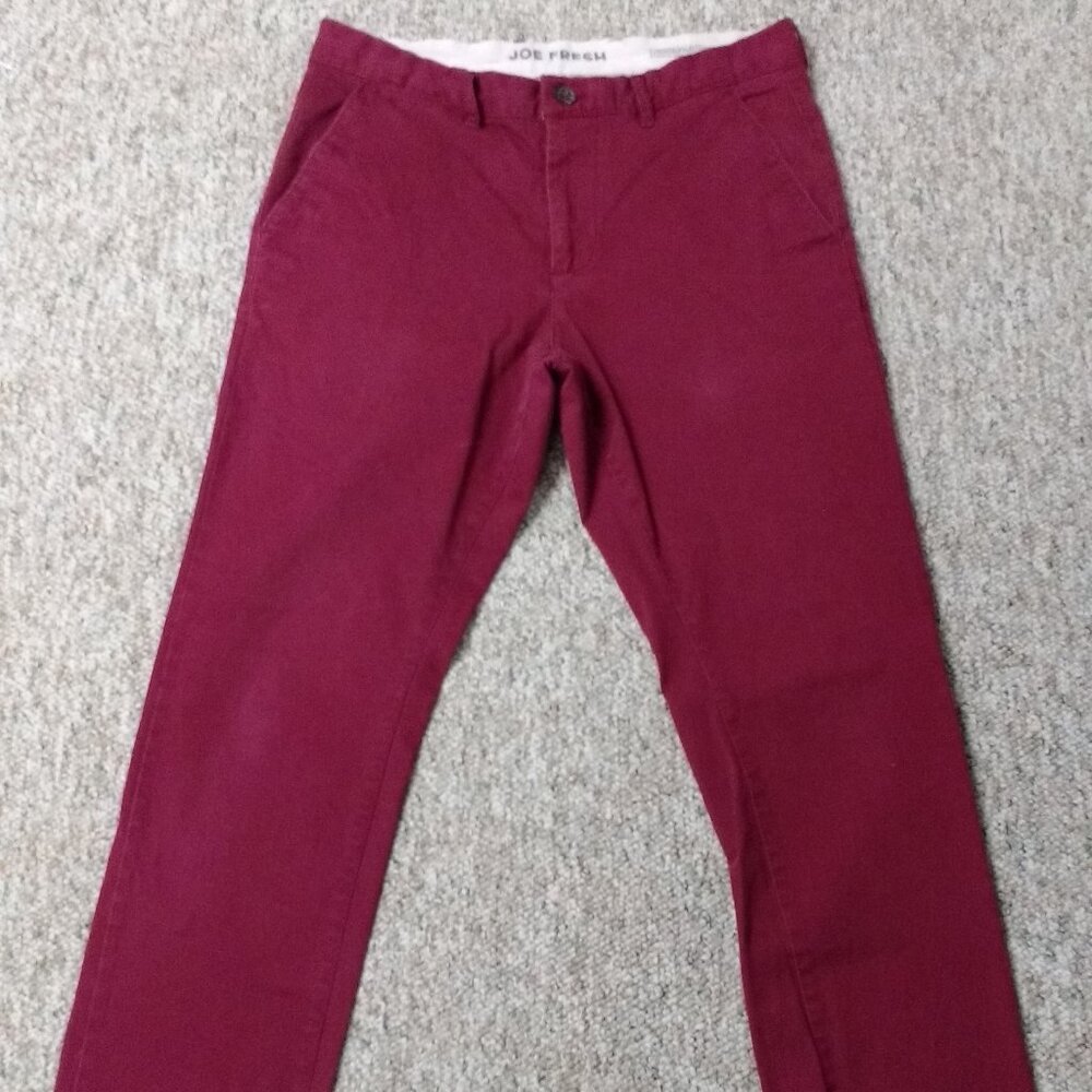 Joe Fresh Red Slim Straight Flex Pants!